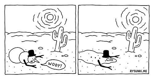 Bałwan na pustyni: Wody!